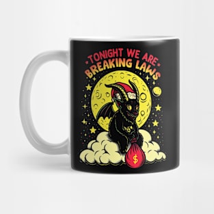 Tonight We re Breaking Laws - Funny Baphomet Christmas Gift Mug